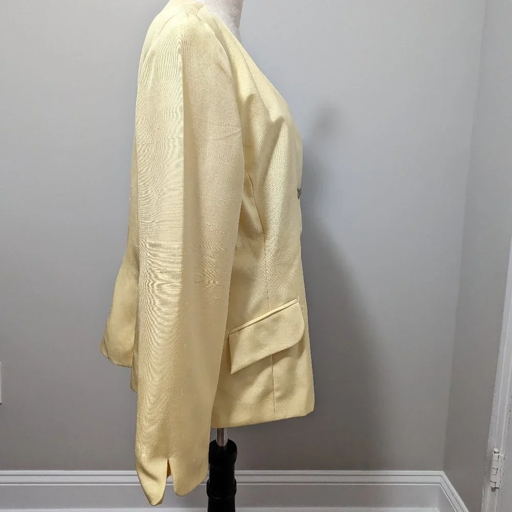 NEW CHRISTIAN DIOR Vintage Silk Blazer V- neck Jacket
